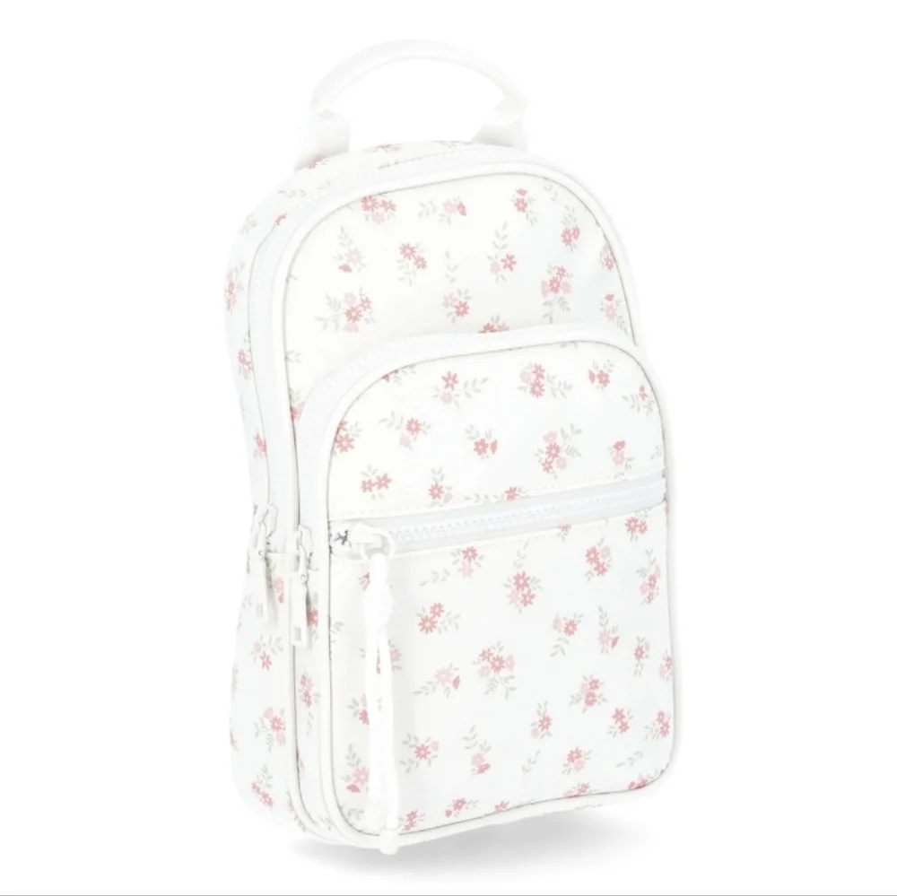 Floral Sling Bag White and Pink Mini Backpack NWT $17 No Boundaries